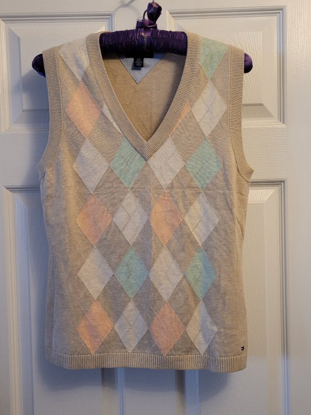 🌹EUC!🌹 Tommy Hilfiger Beige/pastel Classic Argyle Vest